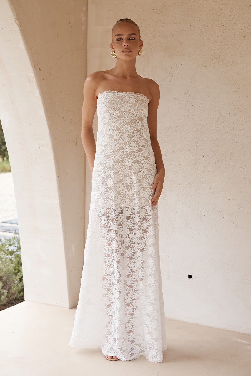 KINERA MAXI DRESS - WHITE