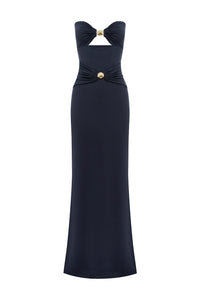 KLEO STRAPLESS MAXI DRESS - NAVY