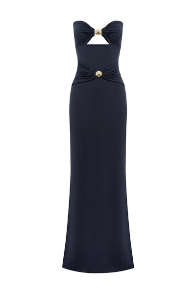 KLEO STRAPLESS MAXI DRESS - NAVY