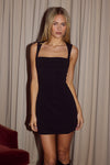 KODY SQUARE NECK MINI DRESS - BLACK
