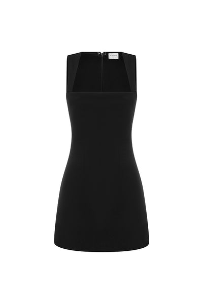 KODY SQUARE NECK MINI DRESS - BLACK