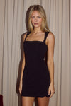KODY SQUARE NECK MINI DRESS - BLACK
