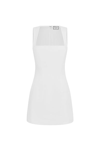 KODY SQUARE NECK MINI DRESS - WHITE