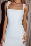 KODY SQUARE NECK MINI DRESS - WHITE