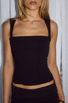 KODY SQUARE NECK TOP - BLACK