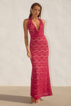 KYLO PLUNGE COWL MAXI DRESS - BERRY