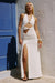 LAILA CUT OUT HALTER MAXI DRESS - WHITE