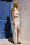 LAILA CUT OUT HALTER MAXI DRESS - WHITE