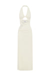 LAILA CUT OUT HALTER MAXI DRESS - WHITE