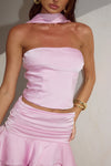 LANEY REVERSE HALTER NECK TOP - BABY PINK