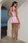 LANEY REVERSE HALTER NECK TOP - BABY PINK