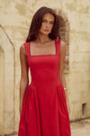 LANI MIDI DRESS - RED