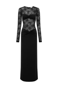 LARNA SLEEVED MAXI DRESS - BLACK