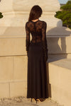 LARNA SLEEVED MAXI DRESS - BLACK