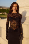LARNA SLEEVED MAXI DRESS - BLACK