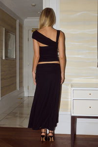LARSEN DRAPE OFF SHOULDER TOP - BLACK