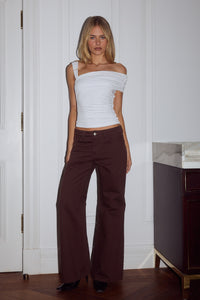ZAVI STRAIGHT LEG JEANS - CHOCOLATE