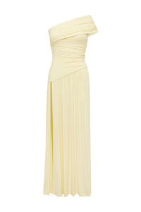 LARSEN ONE SHOULDER MAXI DRESS - LEMON