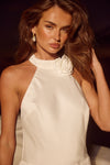 LAUREL HIGH NECK LAYERED MINI DRESS - WHITE