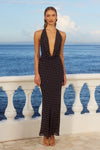 LEXIE MAXI DRESS - BLACK POLKA