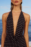 LEXIE MAXI DRESS - BLACK POLKA