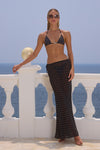 CYRUS MAXI SKIRT - BLACK POLKA