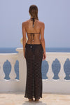 CYRUS MAXI SKIRT - BLACK POLKA