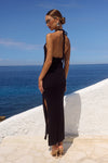LILABELLE HALTER KNIT MAXI DRESS - BLACK