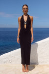 LILABELLE HALTER KNIT MAXI DRESS - BLACK