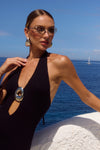 LILABELLE HALTER KNIT MAXI DRESS - BLACK