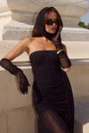 LILLIE CORSET MAXI DRESS - BLACK