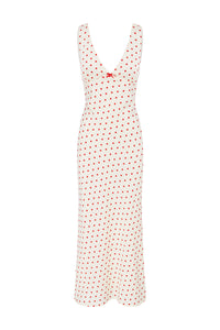 LIVI MIDI DRESS - WHITE/RED