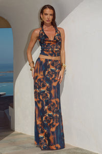 LOTUS LOW WAIST MAXI SKIRT - VALINA ORANGE