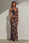 LOTUS LOW WAIST MAXI SKIRT - VALINA ORANGE