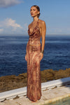 LOTUS MAXI SKIRT - TAN VIPER
