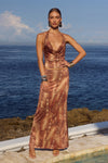 LOTUS MAXI SKIRT - TAN VIPER