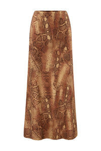 LOTUS MAXI SKIRT - TAN VIPER