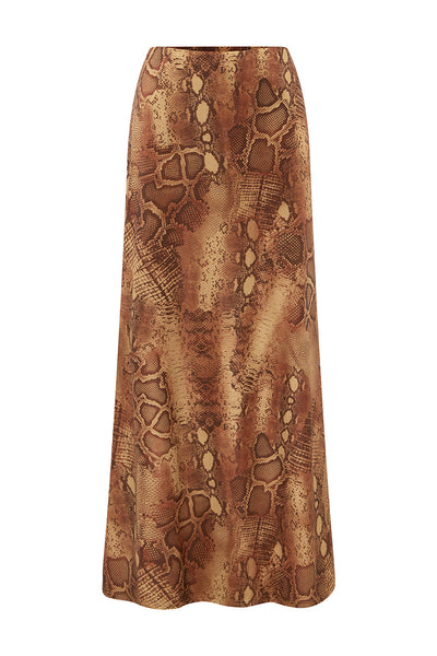 LOTUS MAXI SKIRT - TAN VIPER