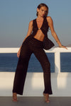 LOUI HIGH WAISTED KNIT PANTS - BLACK