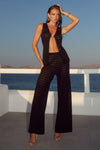 LOUI HIGH WAISTED KNIT PANTS - BLACK