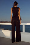 LOUI HIGH WAISTED KNIT PANTS - BLACK
