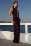 LOUI SLEEVELESS OPEN FRONT KNIT TOP - BLACK