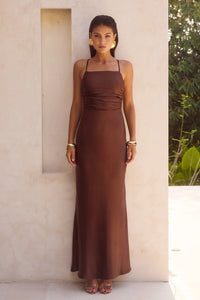 LUCIENNE MAXI DRESS - CHOCOLATE