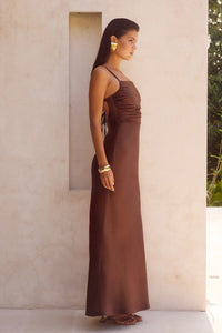 LUCIENNE MAXI DRESS - CHOCOLATE