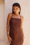 LUCIENNE MAXI DRESS - CHOCOLATE