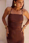 LUCIENNE MAXI DRESS - CHOCOLATE