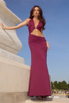 LUMIA HALTER MAXI DRESS - PLUM