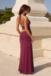 LUMIA HALTER MAXI DRESS - PLUM