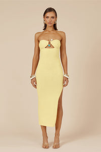 LUNA MIDI DRESS - LEMON