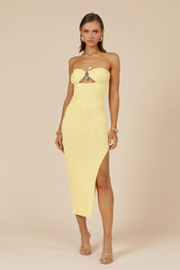 LUNA MIDI DRESS - LEMON